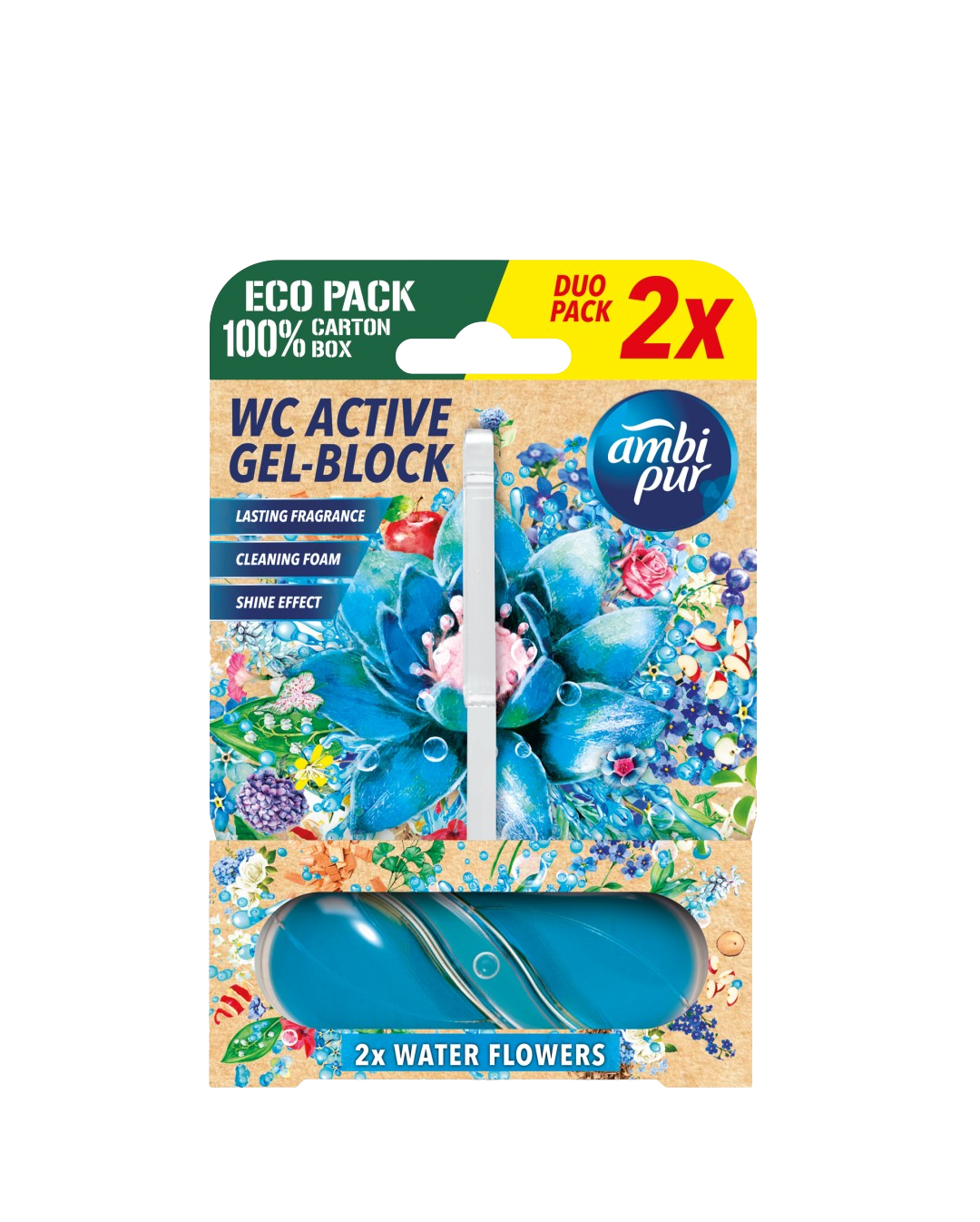 AMBIPUR WC Active gel-blok vodní květy 2 x 45 g