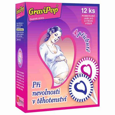 GRAVIPOP Lízanka pre tehotné ženy, 12 ks