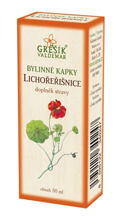 GREŠÍK Bylinné kvapky kapucínka 50 ml