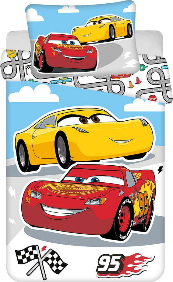 Bavlněné dětské povlečení do postýlky 100x135 cm Cars – Jerry Fabrics