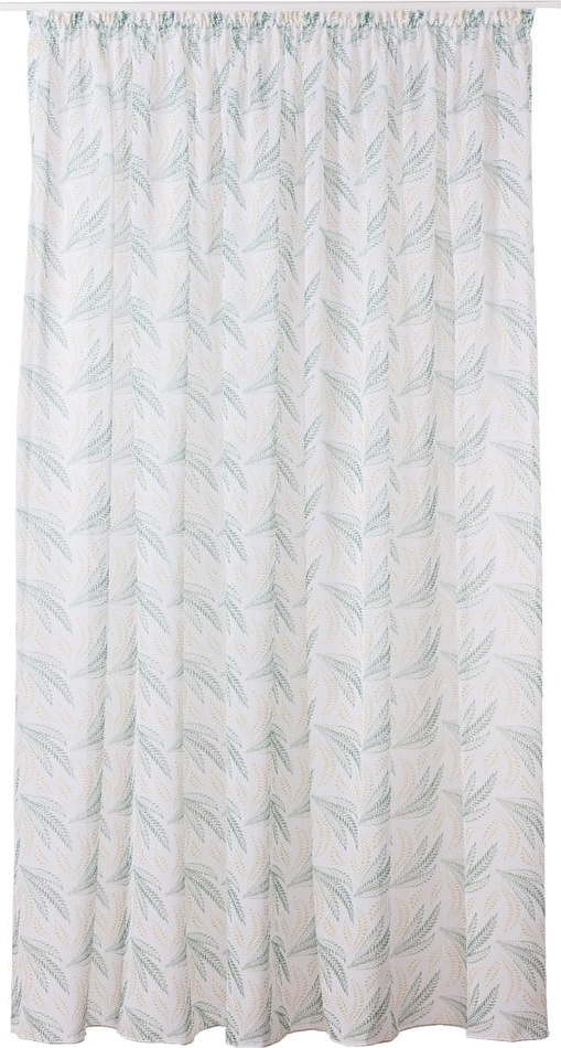 Bílo-zelená záclona 300x260 cm Seva – Mendola Fabrics