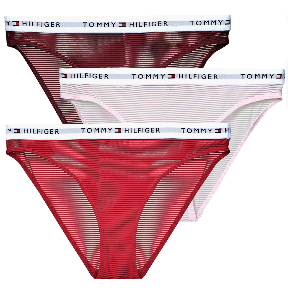Tommy Hilfiger  3 PACK MESH BIKINI X3  ruznobarevne