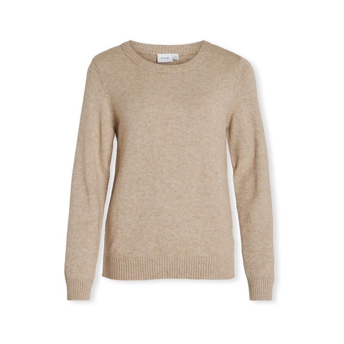 Vila  Noos Ril O-Neck Knit - Natural Melange  Béžová