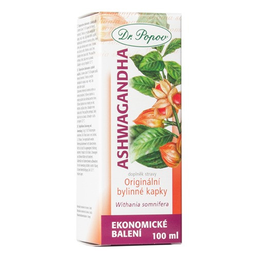 Ashwagandha , originální bylinné kapky, 100 ml Dr. Popov