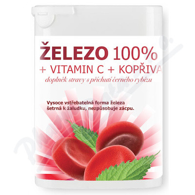 železo 100% + Vitamin C + Kopřiva Tbl.90