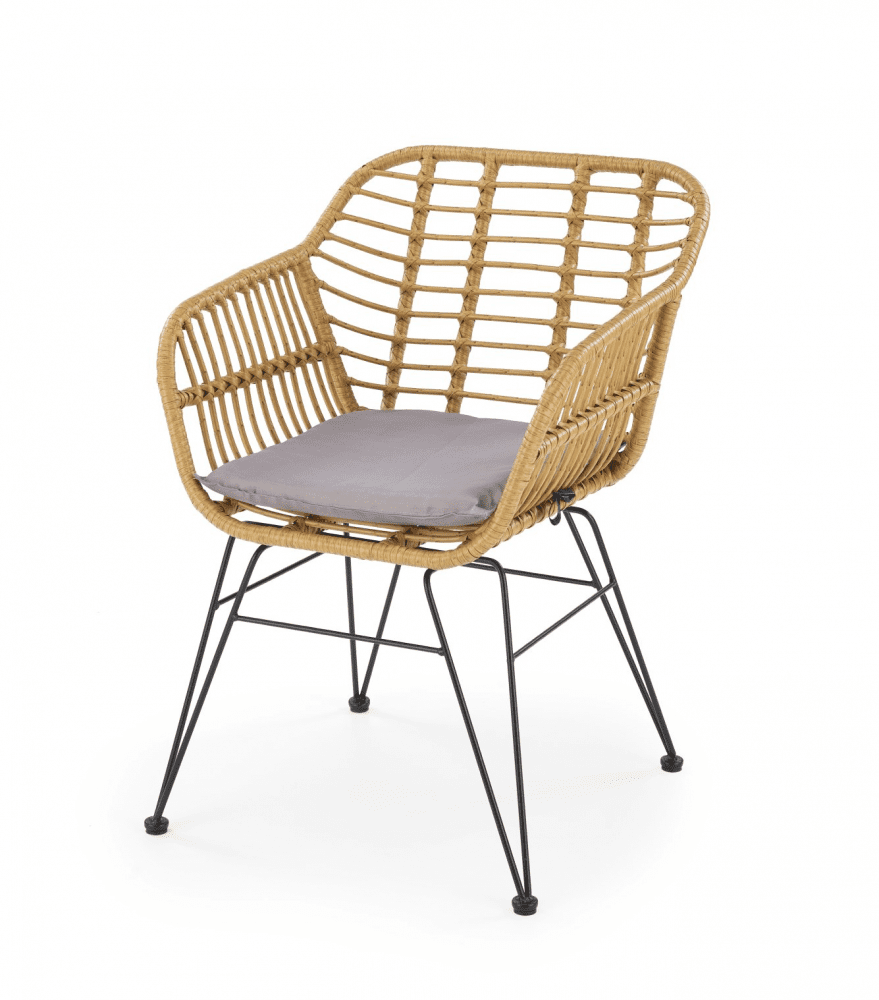 Zahradní křeslo ARTIS — kov, umělý ratan, přírodní