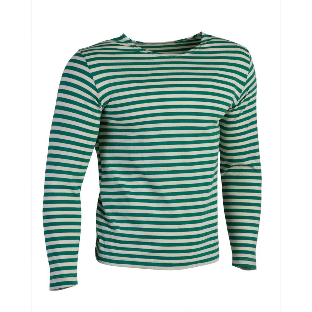 Ruské námořnické triko s dlouhým rukávem Original - zelené-bílé, XS