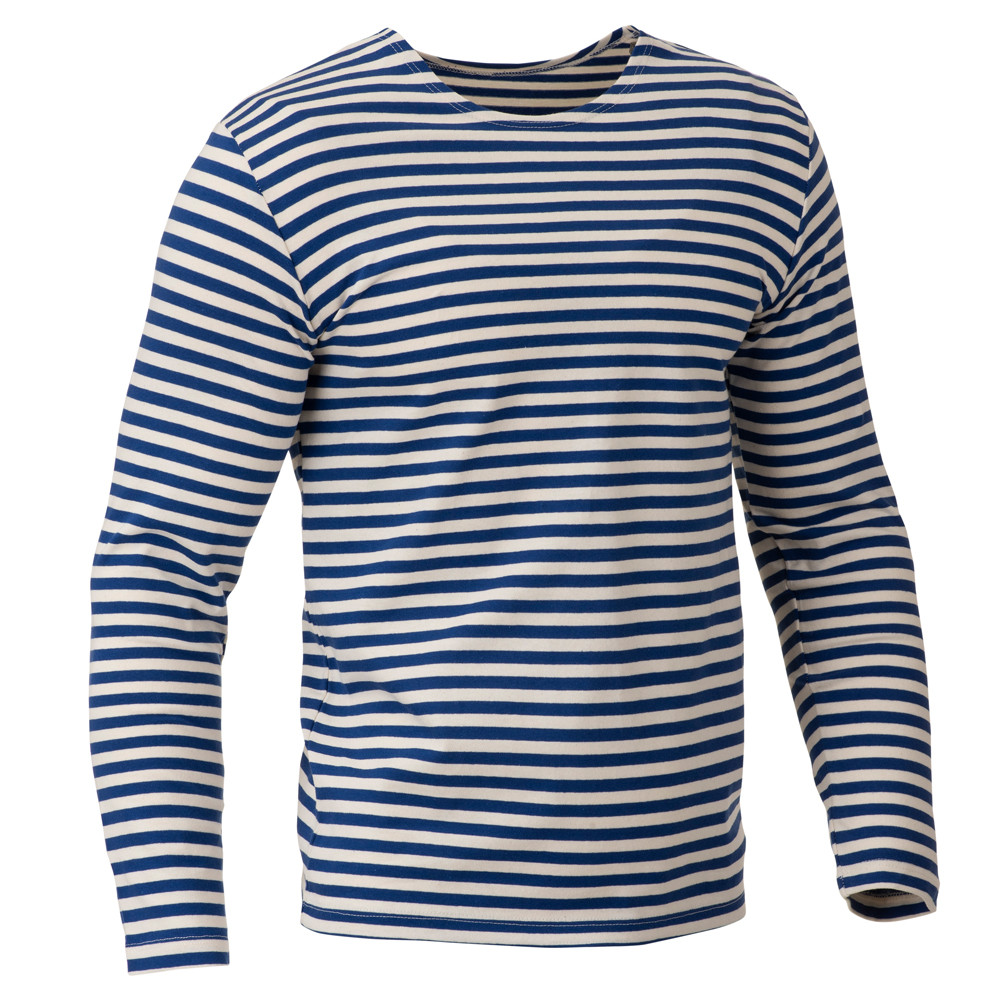 Ruské námořnické triko s dlouhým rukávem Original - modré-bílé, XS