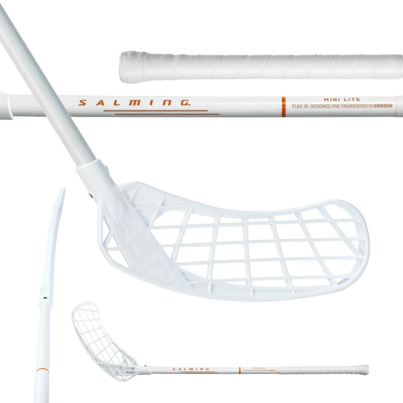 Salming Quest2 Mid Minilite 35 White/Nectarine dětská florbalka