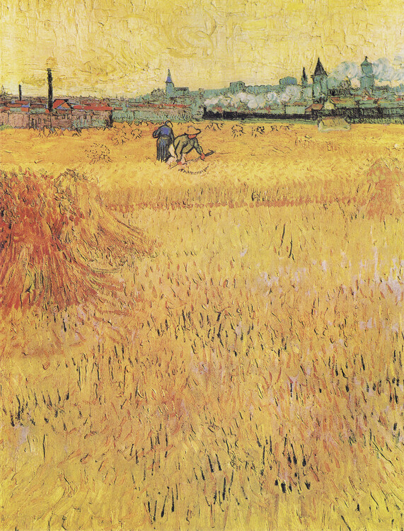 Vincent van Gogh Obrazová reprodukce Wheat field with View of Arles (1888), Vincent van Gogh, 30 × 40 cm