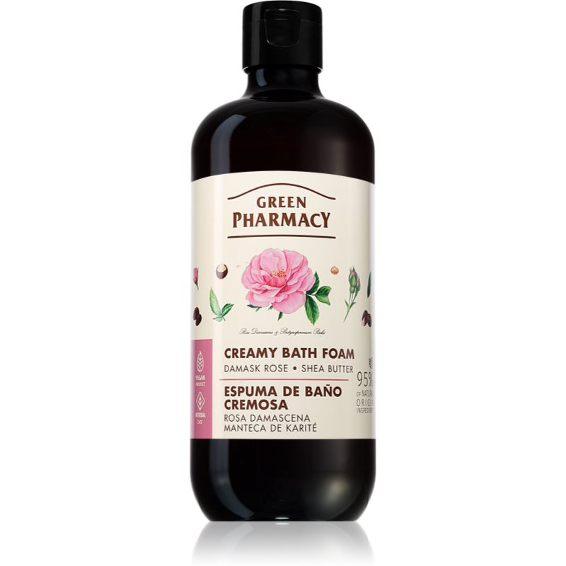 Green Pharmacy Body Care Damask Rose & Shea Butter krémová pěna do koupele s bambuckým máslem 500 ml