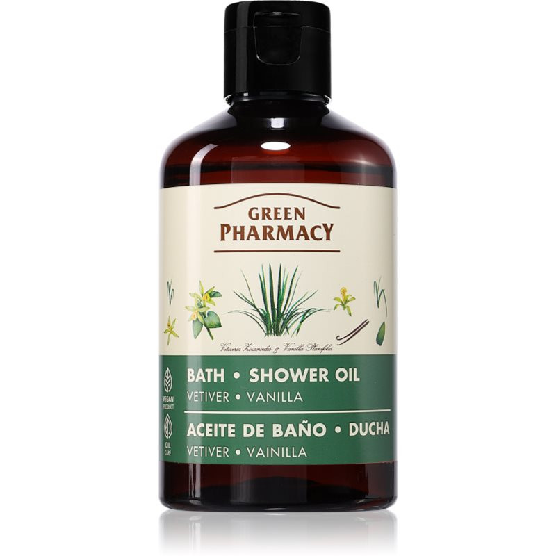 Green Pharmacy Body Care Vetiver & Vanilla osvěžující sprchový olej s vanilkou 250 ml