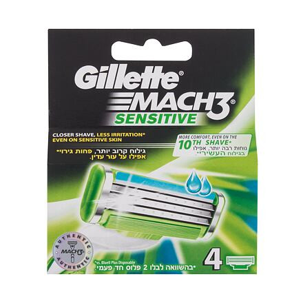 Gillette Mach3 Sensitive náhradní břit 4 ks pro muže