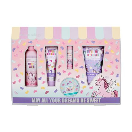 Baylis & Harding Beauticology May All Your Dreams Be Sweet : sprchový krém Make A Wish 60 ml + krém na ruce Sweet Dreams 30 ml + sprchový gel Believe In Yourself 50 ml + balzám na rty You Are Magic 5 g + koupelová sůl You Are Awesome 70 g pro děti