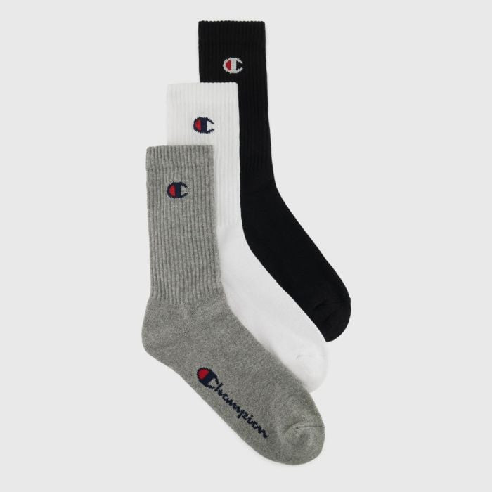 Crew Socks 3Pack Grey L - Champion