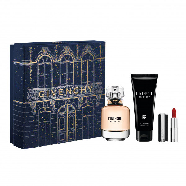 Givenchy L'INTERDIT EDP dárková sada (parfémová voda 50 ml + tělové mléko 75 ml + rtěnka Givenchy) dámská