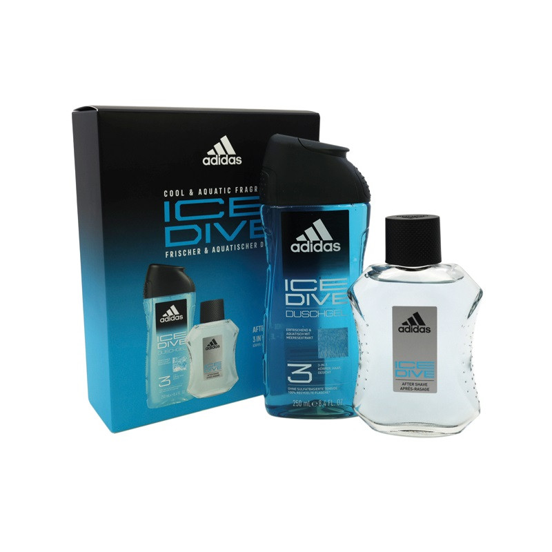 Adidas Ice Dive Gift Set for Men 2ks Dárková sada pro muže Voda po holení pro muže 100ml + Sprchový gel 3v1 250 ml