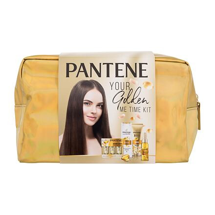 Pantene PRO-V Your Golden Me Time Kit dámský dárková sada šampon Intensive Repair 250 ml + kondicionér Intensive Repair 160 ml + olej na vlasy Keratin Protect Oil 100 ml + intenzivní péče na vlasy Serum Shots Intensive Repair 3x15 ml + kosmetick?