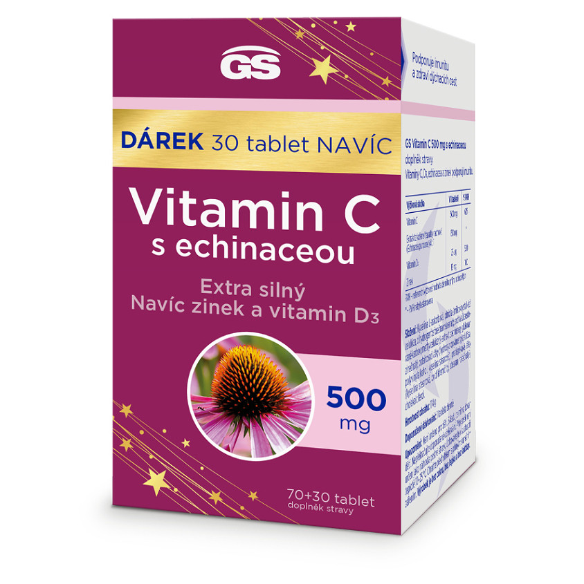 GS Vitamin C s echinaceou 500 mg 70 + 30 tablet NAVÍC