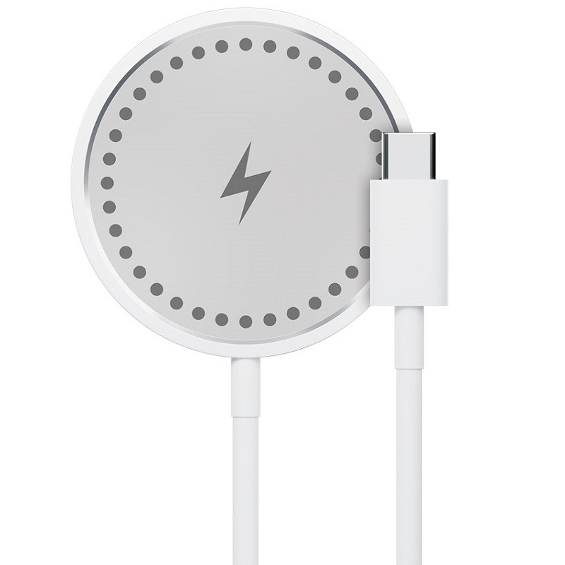 Nabíječka Maxlife MXWC-05 Qi bezdrátové nabíjení USB-C 15W PD QC MagSafe iPhone 16, 15, 14 bílá