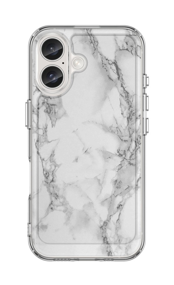 Kryt STYLE TopQ iPhone 16 pevný Mramor bílý 129705
