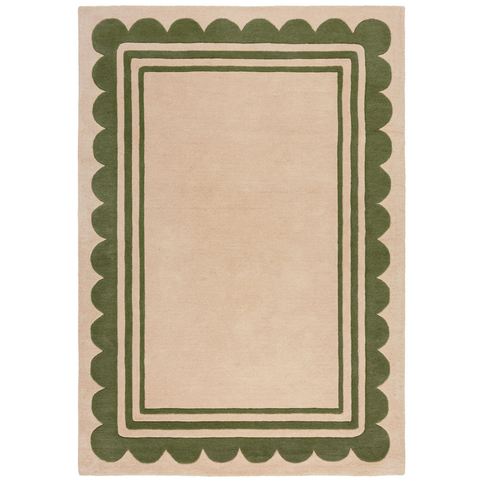 Ručně všívaný kusový koberec Lois Scallop Green - 120x170 cm Flair Rugs koberce