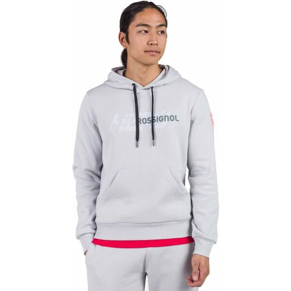 Rossignol HERO HOODIE Pánská mikina, šedá, velikost