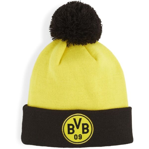 Puma BORUSSIA DORTMUND ESSENTIALS POM POM BEANIE Zimní čepice, žlutá, velikost