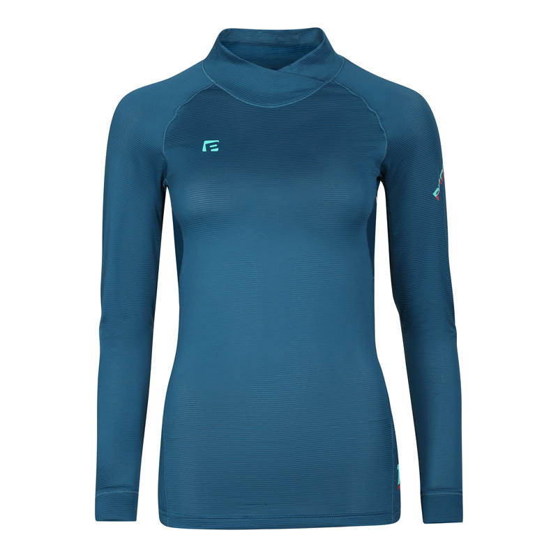 PROGRESS TX NSTZ dámské triko s dlouhým rukávem a stojáčkem M petrol, Petrolejová