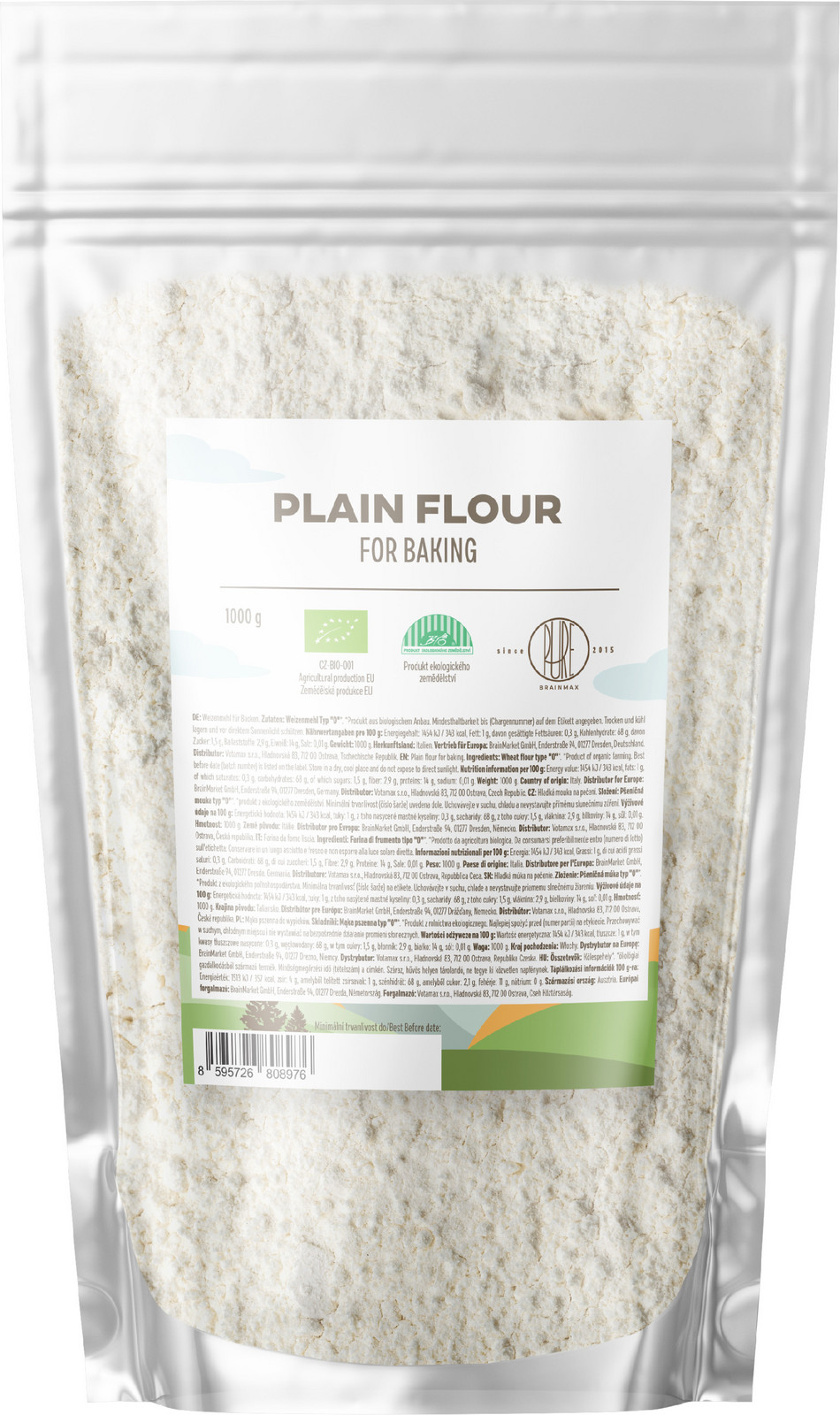 BrainMax Pure BrainMax Pure, Plain Flour for Baking, Hladká mouka na pečení, BIO, 1000 g