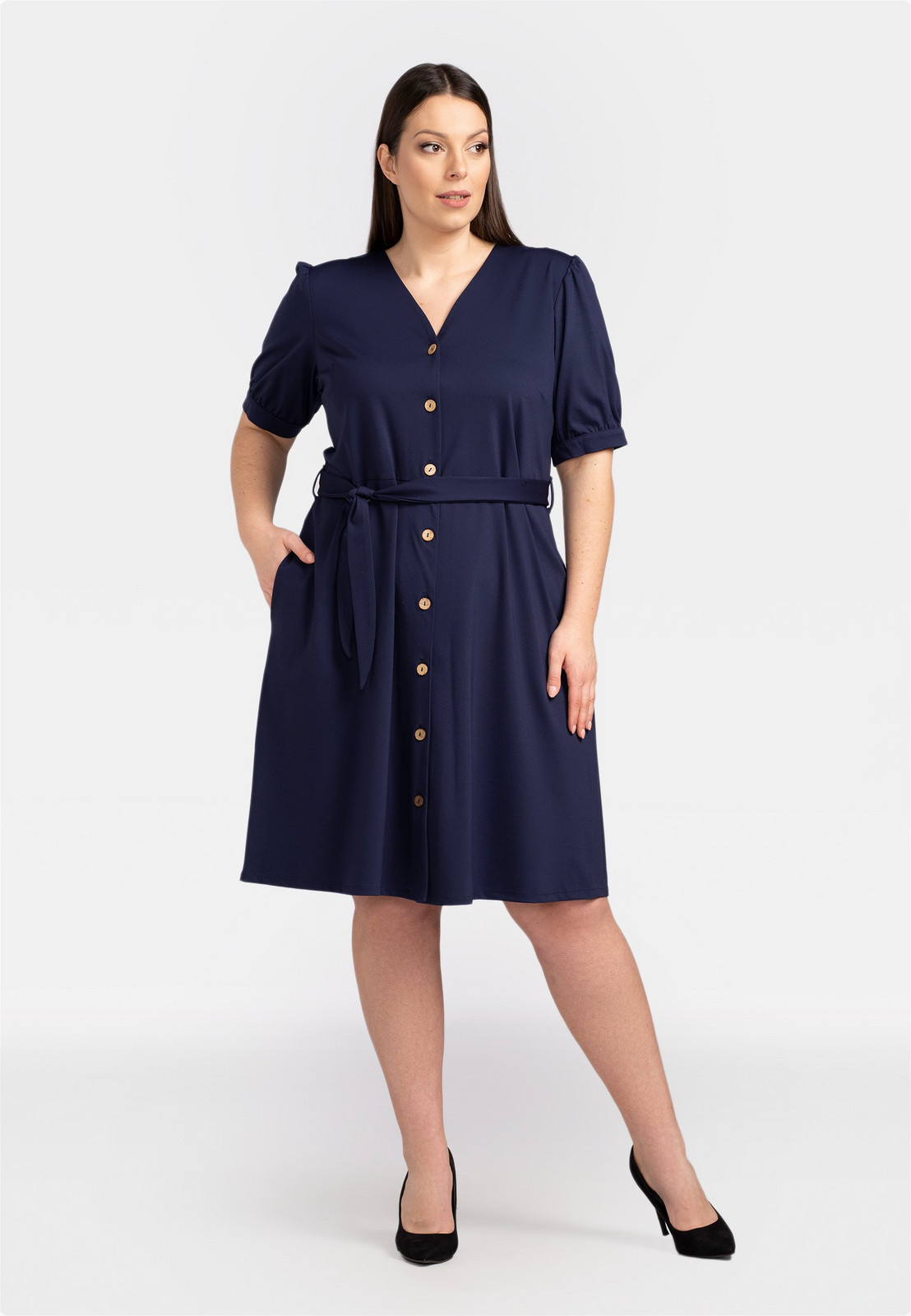 Karko Woman's Dress SB738 Navy Blue