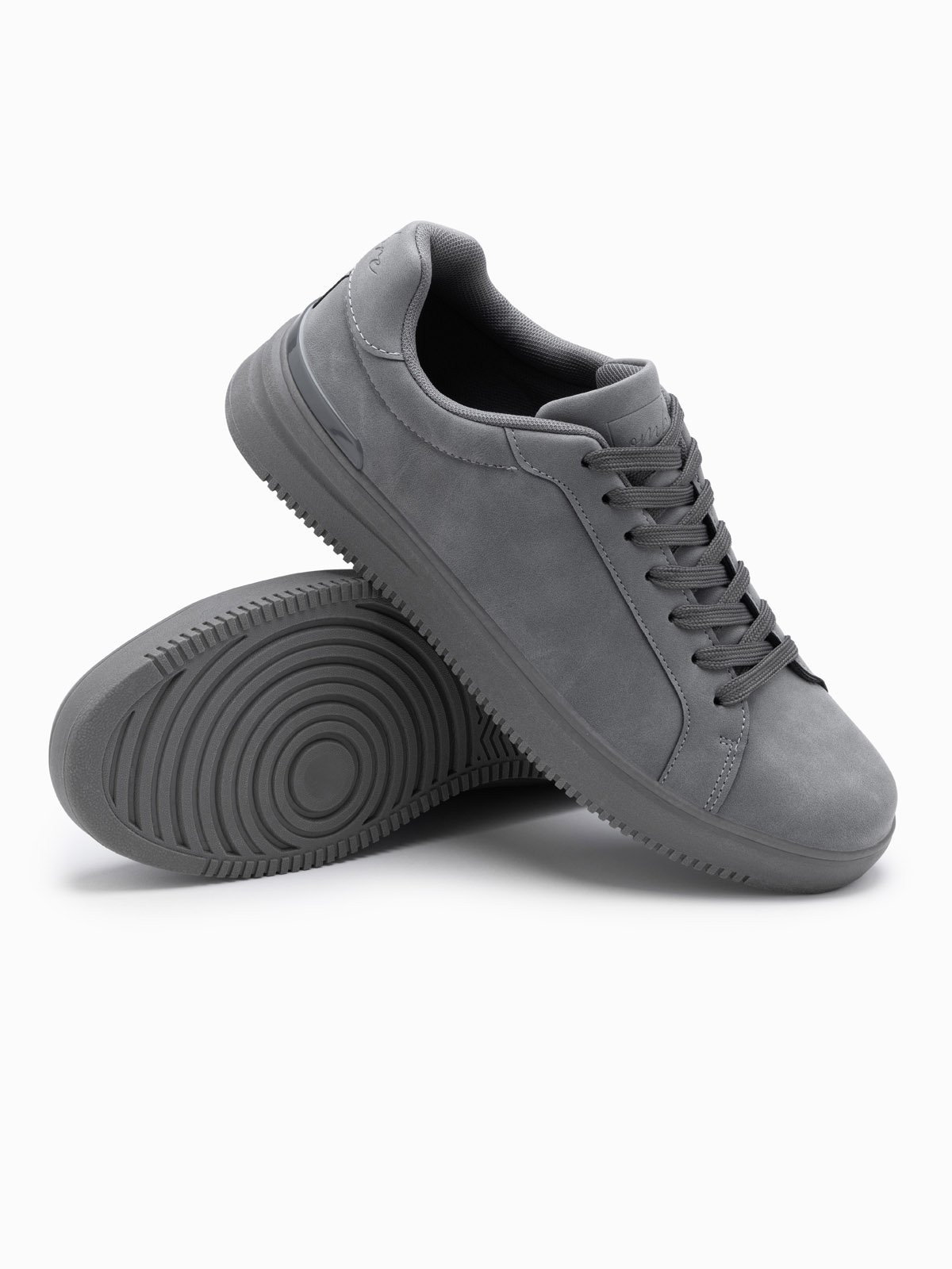 Ombre Casual solid men's eco nubuck shoes - grey