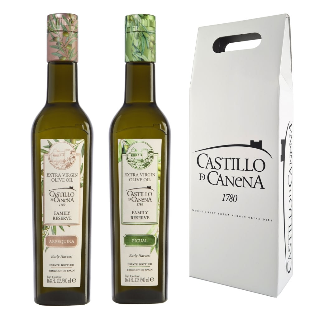 Dárkové balení prémiového extra panenského olivového oleje Castillo de Canena 2 x 500 ml