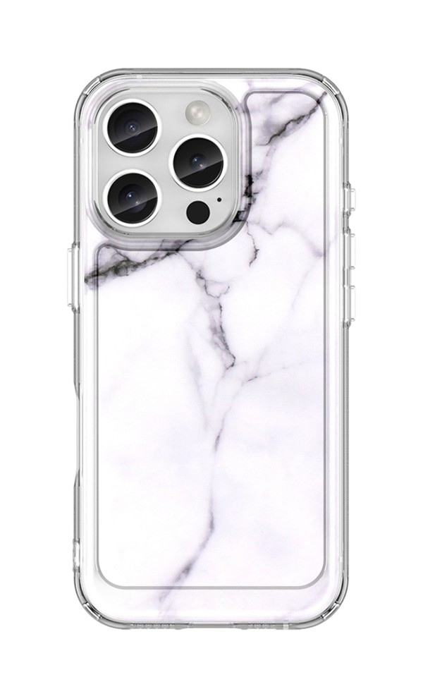 Kryt TopQ iPhone 16 Pro pevný Mramor bílý 129877