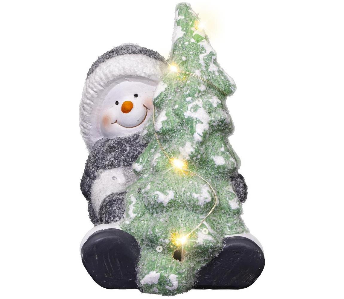 LED Vánoční dekorace LED/2xLR44/teplá bílá sněhulák se stromkem