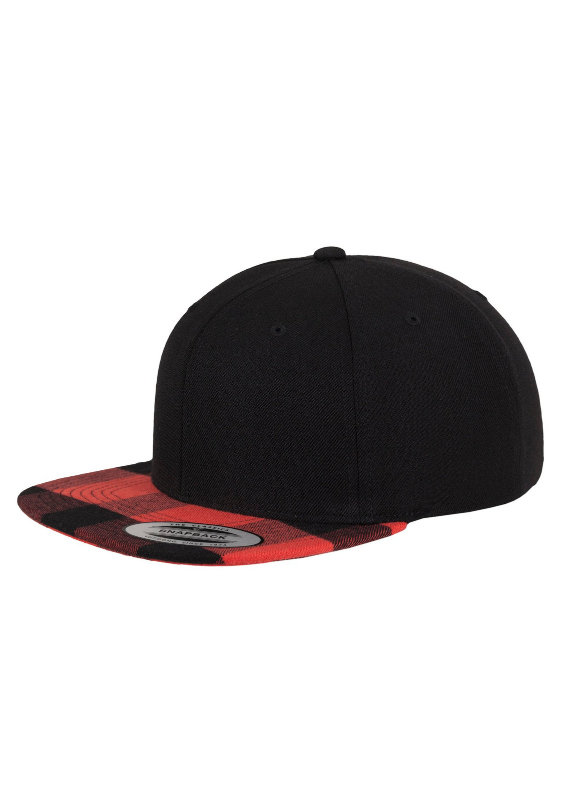 Kostkovaný Flanell Peak Snapback blk/red