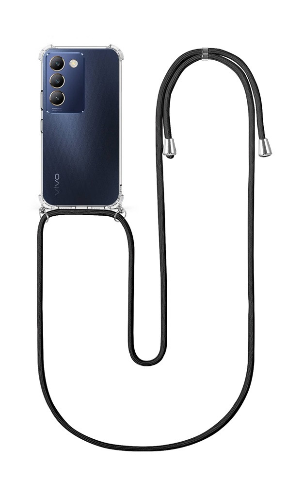 Kryt TopQ Vivo V40 SE 5G s černou šňůrkou průhledný 129989