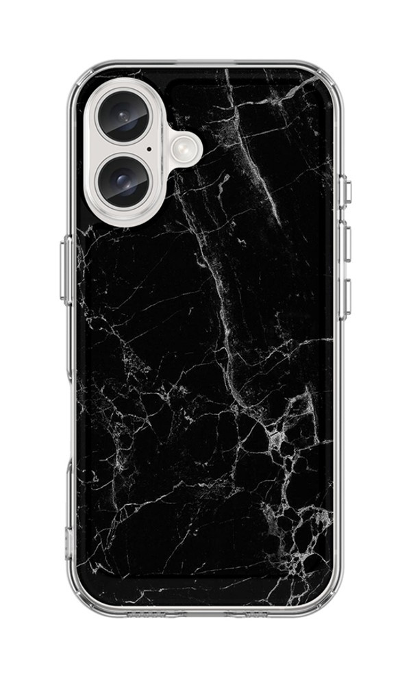 Kryt STYLE TopQ iPhone 16 pevný Mramor černý 129707