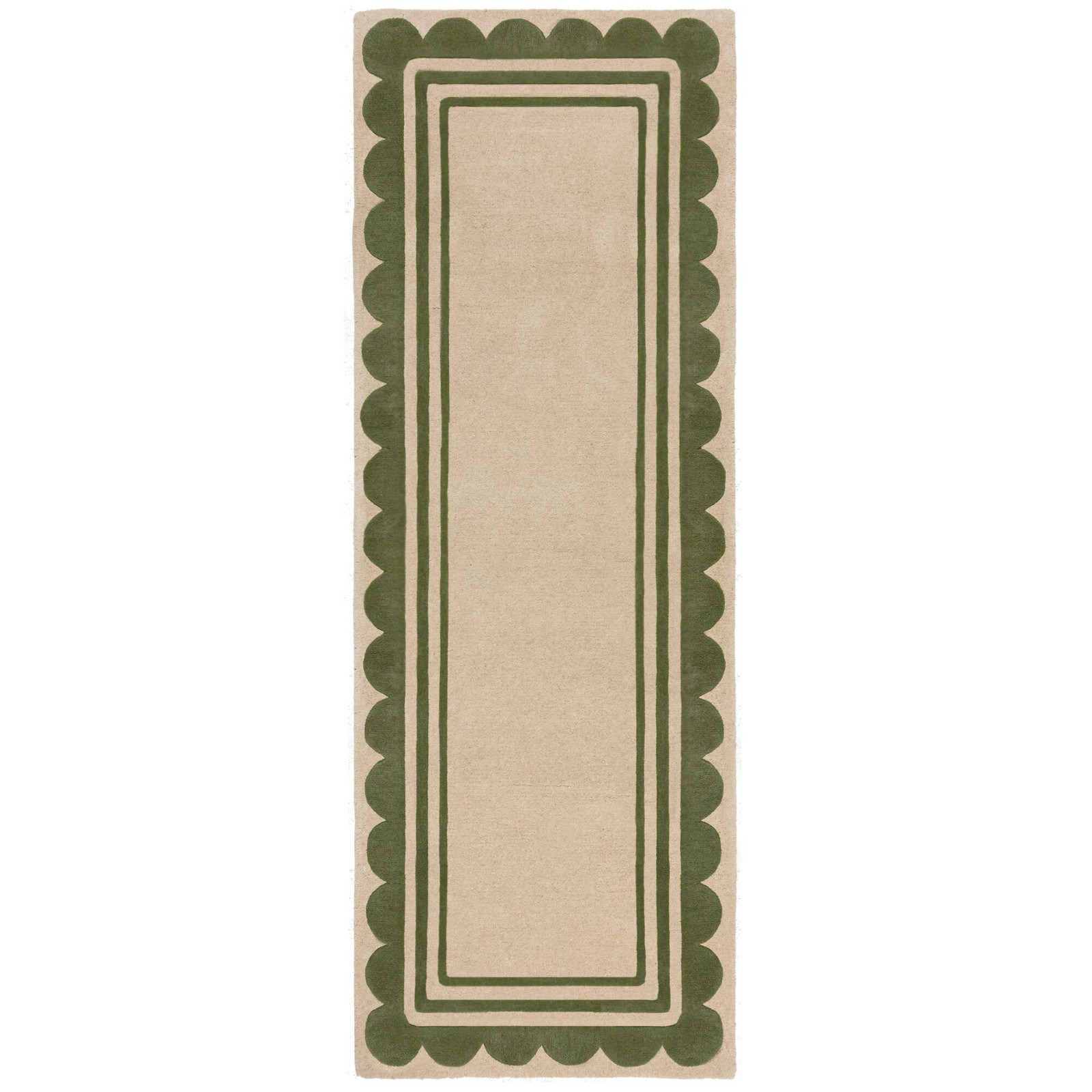 Ručně všívaný běhoun Lois Scallop Green - 80x230 cm Flair Rugs koberce