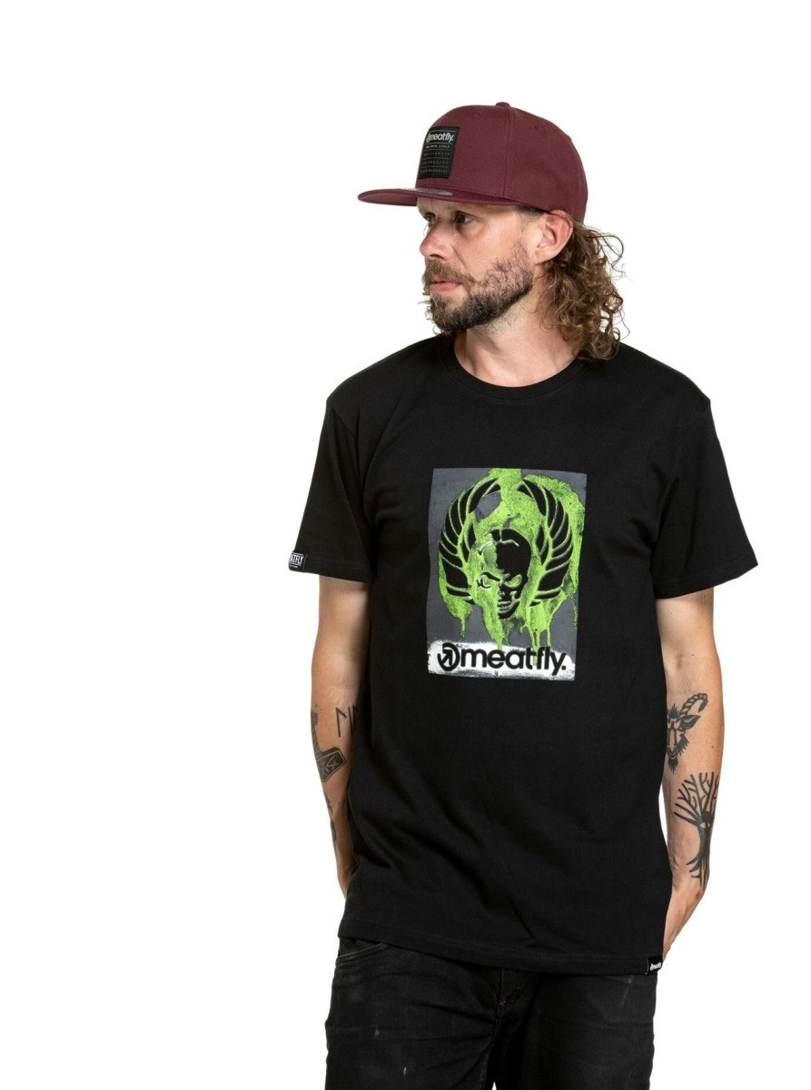 Pánské tričko meatfly stencil černá m