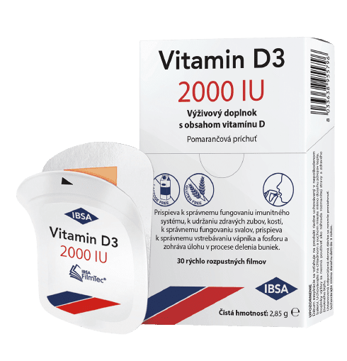 VITAMIN D3 IBSA Vitamin D3 2000IU pomaranč rozpustné filmy 30 ks