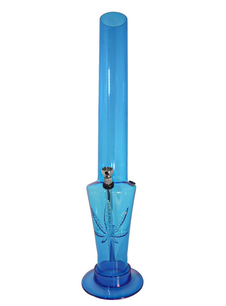 WeedShop Velký akrylový bong rovný s listem 45 cm