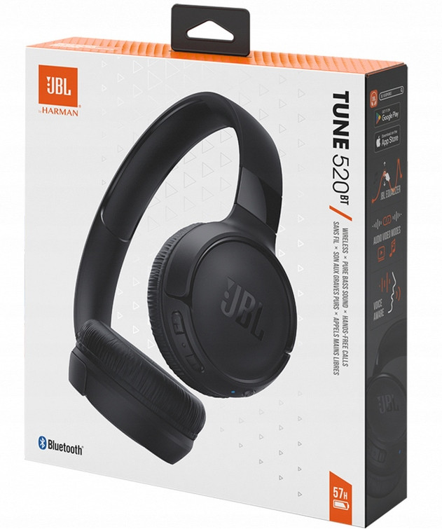 Originální Sluchátka přes uši Jbl Tune 520BT Bluetooth Černá bezdrátová