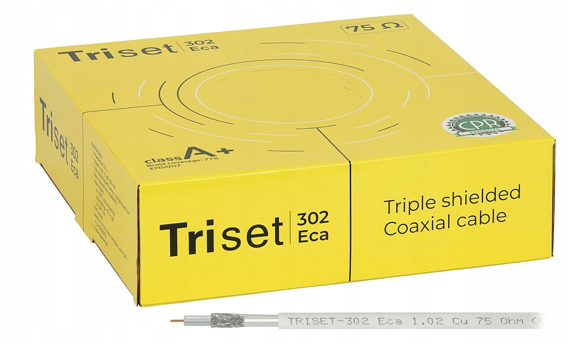 Koaxiální anténní kabel Triset 302 Eca 75 100m