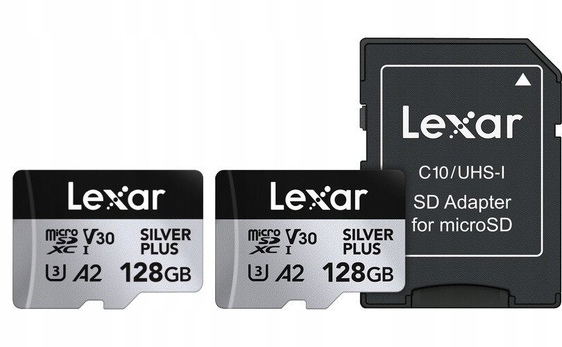 2x Paměťová karta microSDXC Lexar Silver Plus 128 Gb Uhs-i U3 V30 A2 2