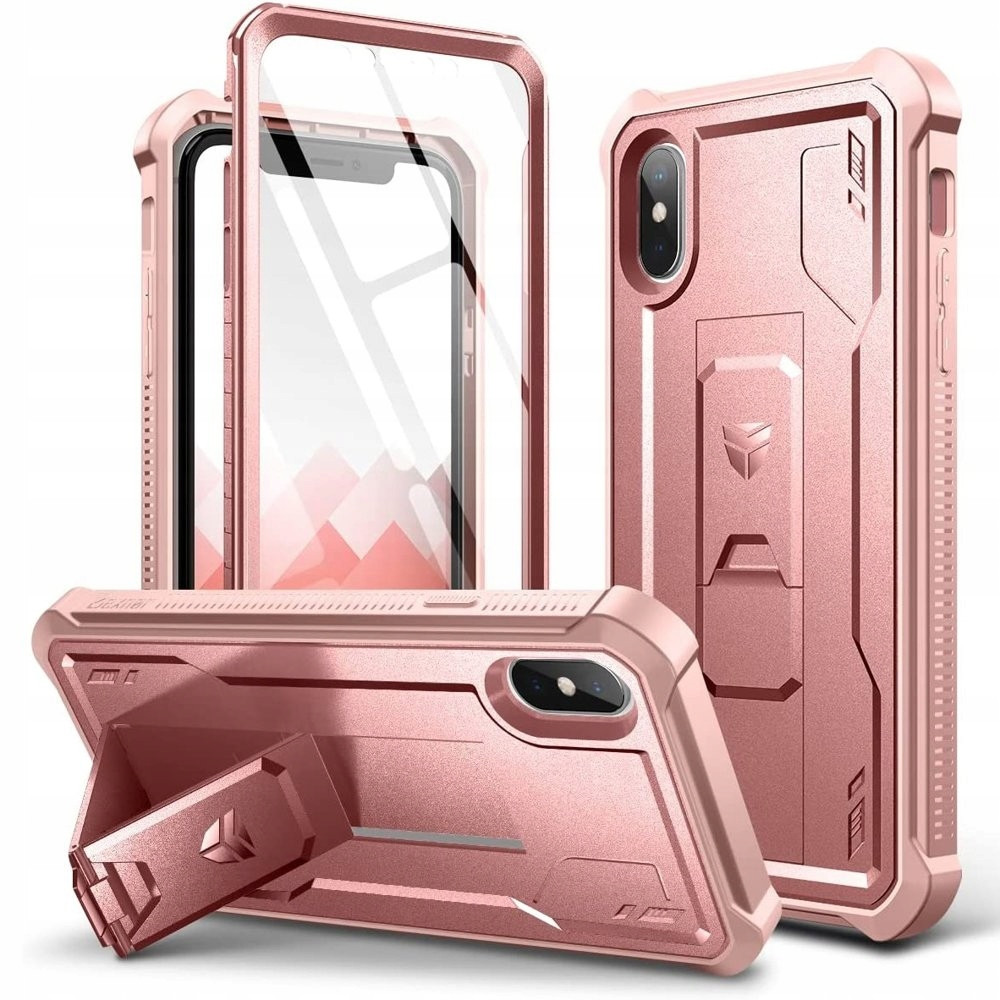 Pancéřové Pouzdro Dexnor pro iPhone Xs Max, Kryt s Fólií, Stojánek, Case