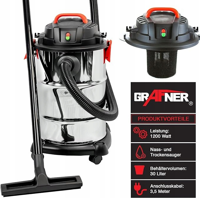 Grafner Vysavač XXL z nerezové oceli