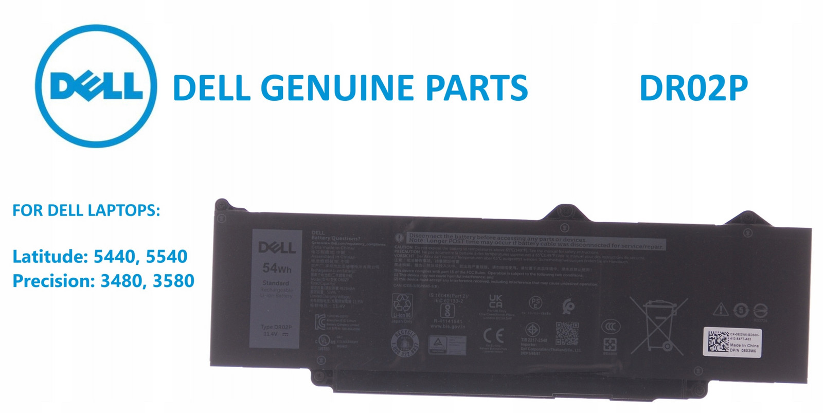 Baterie Dell Latitude 5440 5540 Precision 3480 3580 Model DR02P