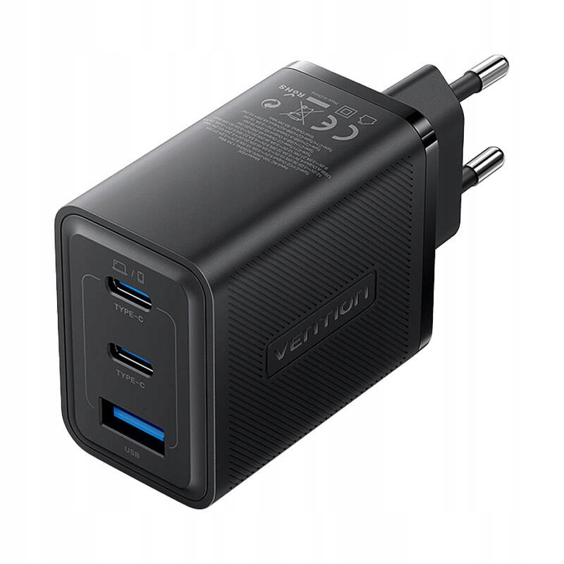 Nabíječka do sítě, Vention, FERB0-EU, 2xUSB-C, Usb-a, 65W/65W/30W, GaN