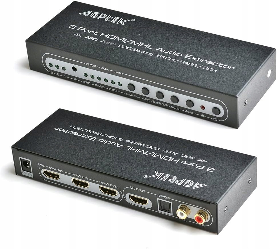 Audio extraktor Agptek 3 Port Hdmi/mhl, audio 4K Arc Edid Settings